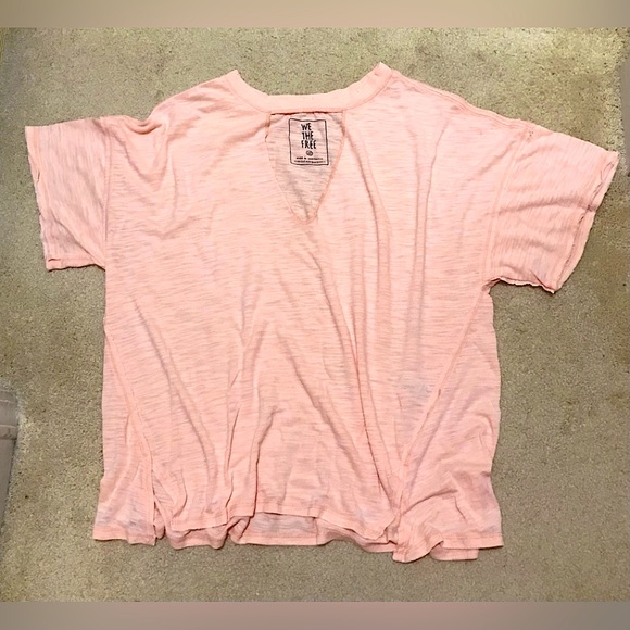 🆕🔥FREE PEOPLE CHIC JORDAN CUT OUT V-NECK OVERSIZED SILHOUETTE SHORT SLEEVED!! - Picture 6 of 8